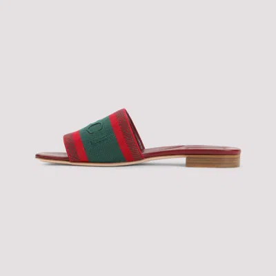 Gucci Open-toe Red Leather Sandals In Burgundy