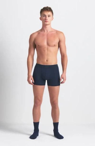 Skims 3-pack 3-inch Cotton & Modal Blend Boxer Briefs In Blue