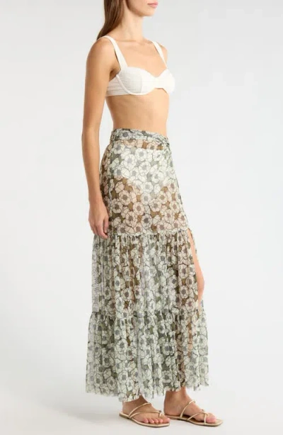 Hutch Sheer Cover-up Maxi Skirt In Multi