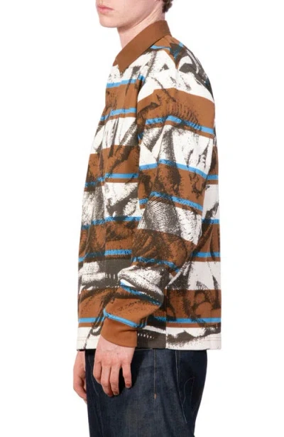 Pleasures Worms Graphic Rubgy Shirt In Multi