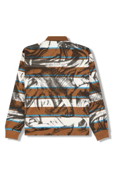 Pleasures Worms Graphic Rubgy Shirt In Multi