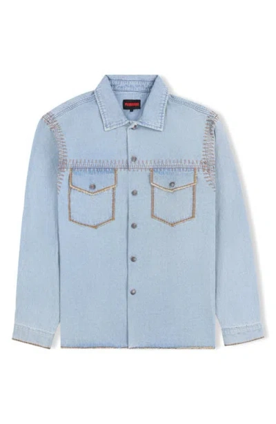 Pleasures Fortress Denim Button-up Shirt In Multi