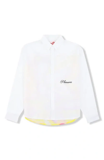 Pleasures X Richard Bernstein Pilule Graphic Lyocell Button-up Shirt In White