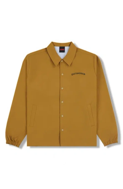 Pleasures Neural Snap Front Jacket In Brown