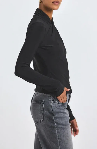 Derek Lam 10 Crosby Krini Twist Neck Top In Black
