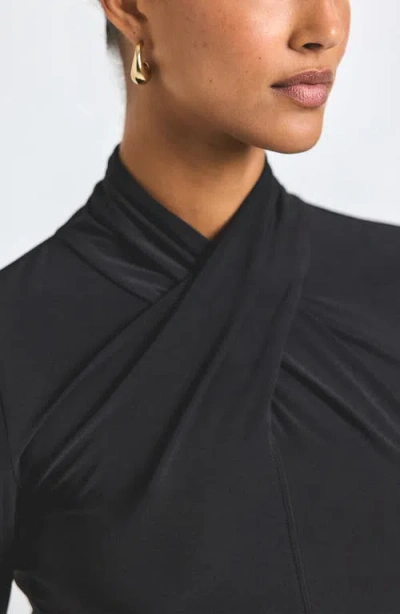 Derek Lam 10 Crosby Krini Twist Neck Top In Black