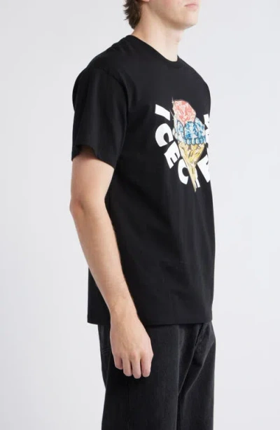 Icecream Bouquet Cotton T-shirt In Black