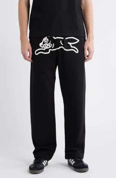 Icecream Running Dog Drawstring Sweatpants In Black