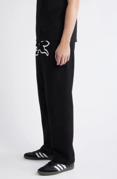 Icecream Running Dog Drawstring Sweatpants In Black