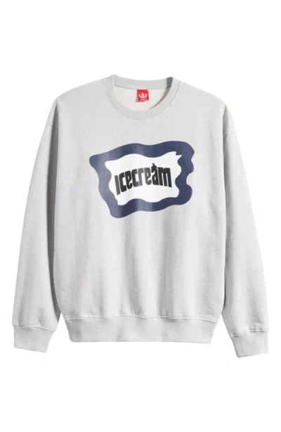 Icecream Cotton Graphic Sweatshirt In Gray