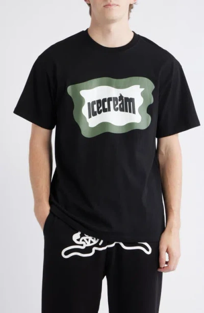 Icecream Flag Graphic T-shirt In Black