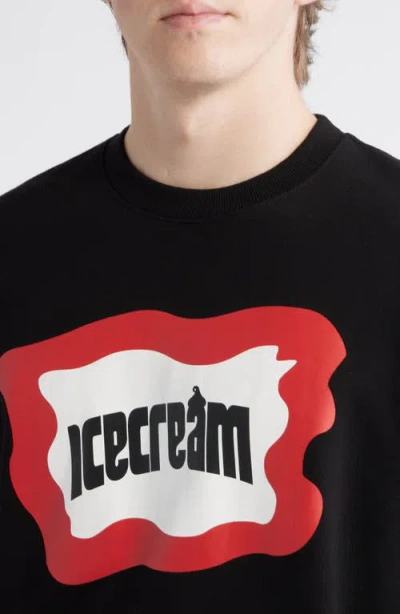 Icecream Cotton Graphic Sweatshirt In Black