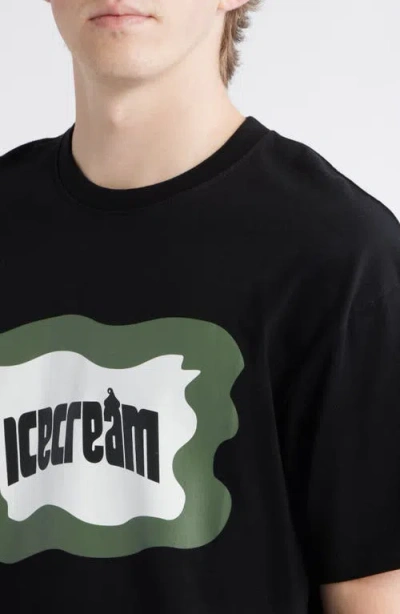 Icecream Flag Graphic T-shirt In Black