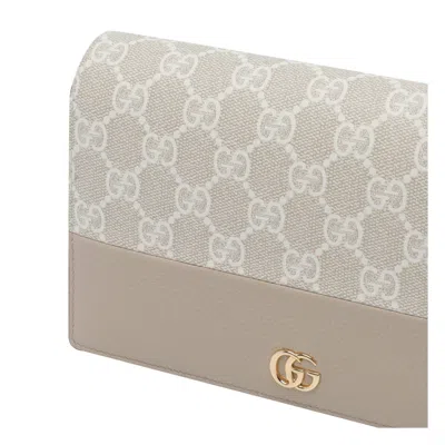 Gucci Women Gg Marmont Bi-colour With Chain Wallet In Neutral
