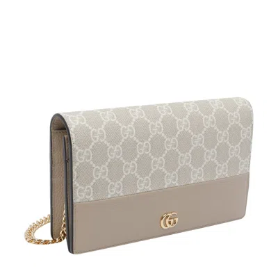 Gucci Women Gg Marmont Bi-colour With Chain Wallet In Neutral