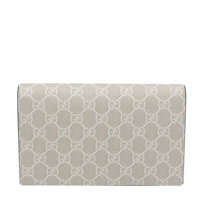 Gucci Women Gg Marmont Bi-colour With Chain Wallet In Neutral