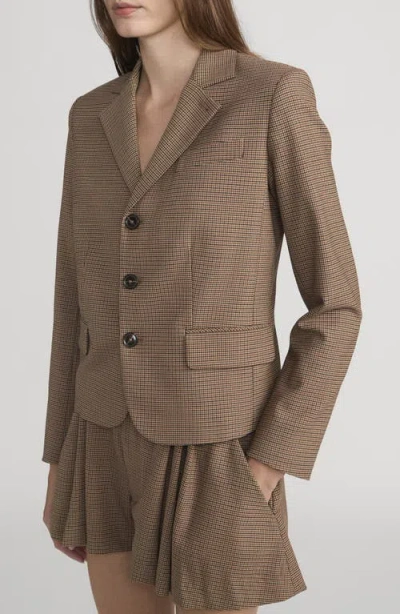 Frame The Plaid Smart Blazer In Brown
