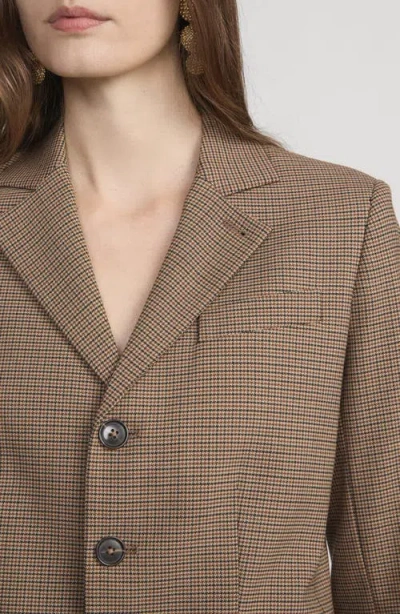 Frame The Plaid Smart Blazer In Brown