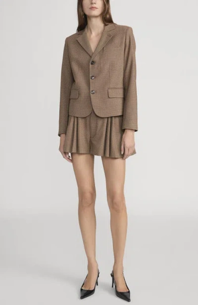 Frame The Plaid Smart Blazer In Brown