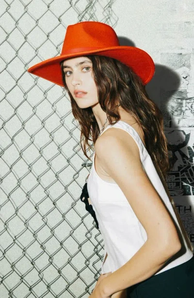 Brixton Harper Felted Wool Fedora In Red