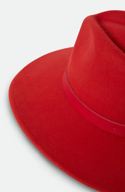 Brixton Harper Felted Wool Fedora In Red