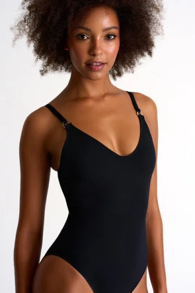 Shan Thin Strap One-piece Swimsuit In Black