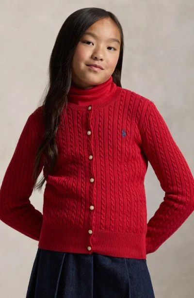 Polo Ralph Lauren Kids' Mini Cable Knit Sweater In Red