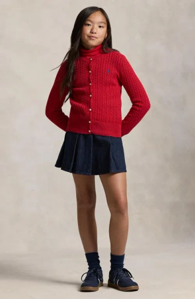 Polo Ralph Lauren Kids' Mini Cable Knit Sweater In Red