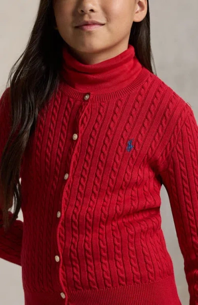 Polo Ralph Lauren Kids' Mini Cable Knit Sweater In Red