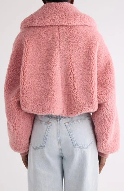Givenchy Cropped Blouson In Shearling Effect In Pink