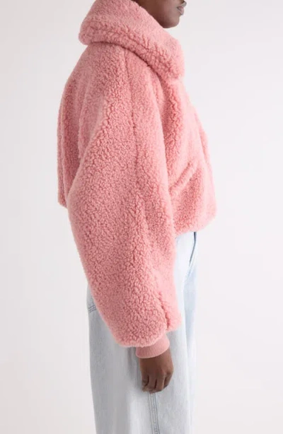 Givenchy Cropped Blouson In Shearling Effect In Pink
