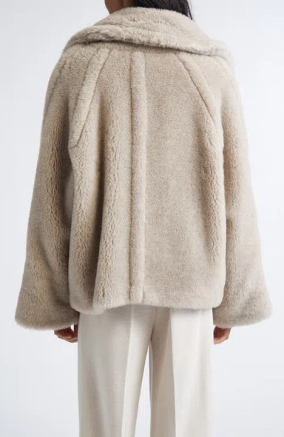 Max Mara Teddy Bear Icon Coat Short Sand In Alpaca And Wool In Multi
