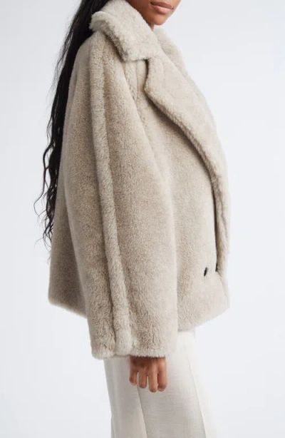Max Mara Teddy Bear Icon Coat Short Sand In Alpaca And Wool In Multi