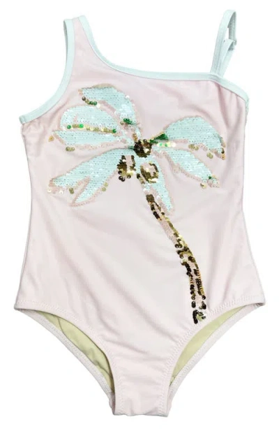 Shade Critters Kids' Sequin Palm One-piece Swimsuit In Animal Print