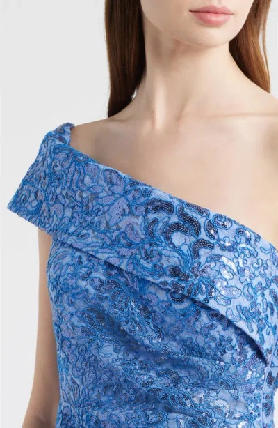 Eliza J Rhinestone One-shoulder Mermaid Gown In Multi