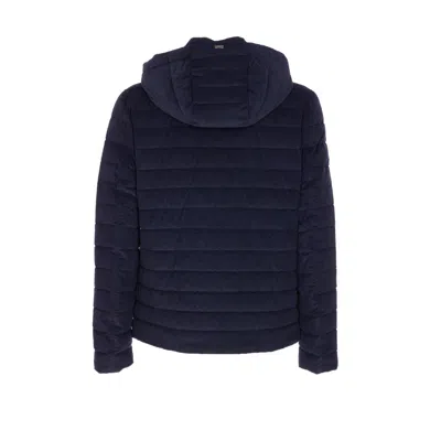 Herno Men Hooded Short Down Jacket In Blue