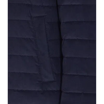 Herno Men Hooded Short Down Jacket In Blue