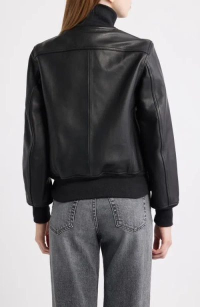 Schott Nyc Leather Flight Jacket In Black