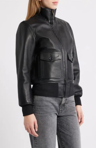 Schott Nyc Leather Flight Jacket In Black