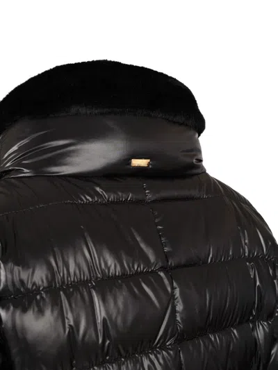 Herno Shniy Padded Down Jacket With Belt Coats Black In Black