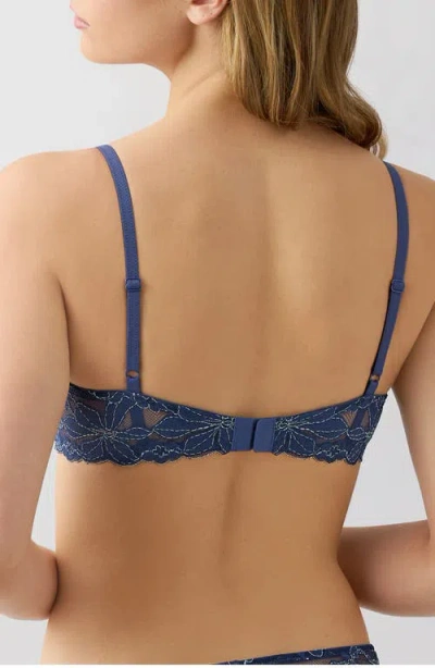 B.tempt'd By Wacoal Feeling Famous Underwire Balconette Bra In Blue