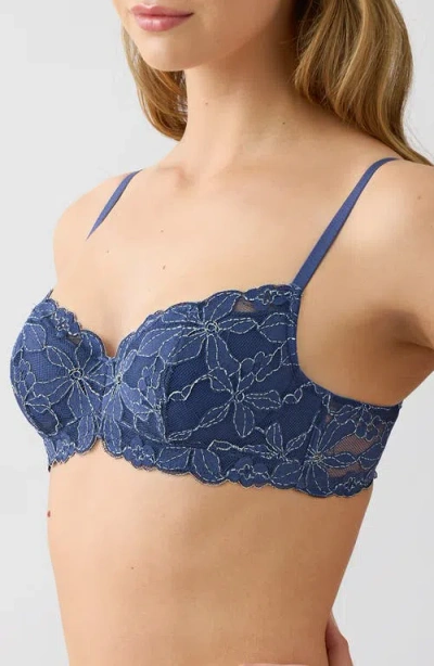 B.tempt'd By Wacoal Feeling Famous Underwire Balconette Bra In Blue