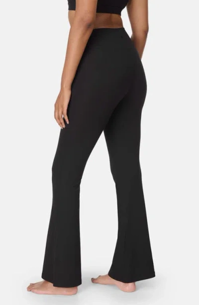 Sweaty Betty Glow Flex Rib Flare Pants In Black