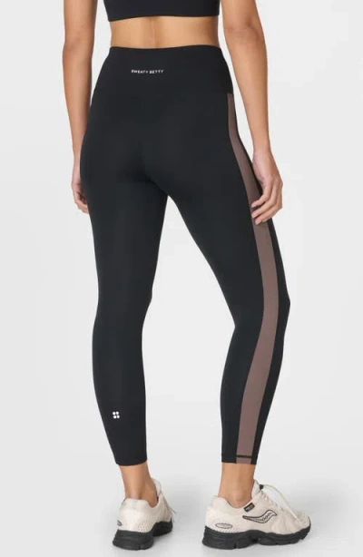 Sweaty Betty All Day 7/8 Side Stripe Leggings In Black