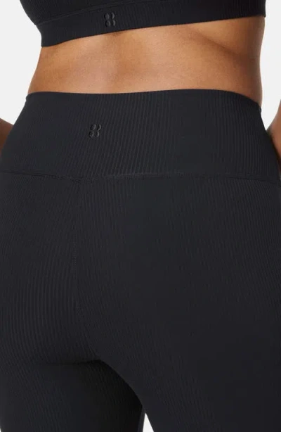 Sweaty Betty Glow Flex Rib Flare Pants In Black