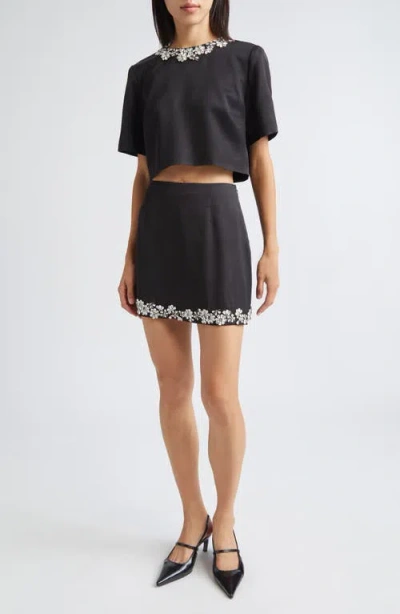 Cinq À Sept Adona Embellished Hem Miniskirt In Black