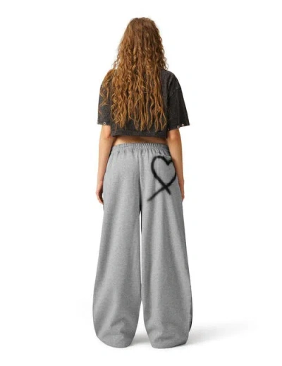 Aelfric Eden Graffiti Heart Baggy Sweatpants In Gray