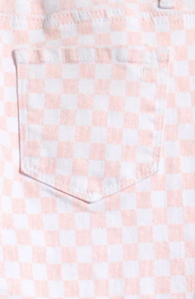 Tractr Kids' Check Flare Stretch Denim Jeans In Pink