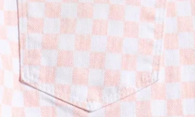 Tractr Kids' Check Flare Stretch Denim Jeans In Pink