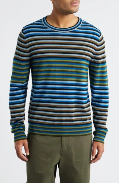Ps By Paul Smith Ps Paul Smith Stripe Merino Wool Crewneck Sweater In Blue